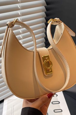2025 Women's Minimalist Textured Saddle Bag - Summer Fresh Underarm High-End Shoulder Bag