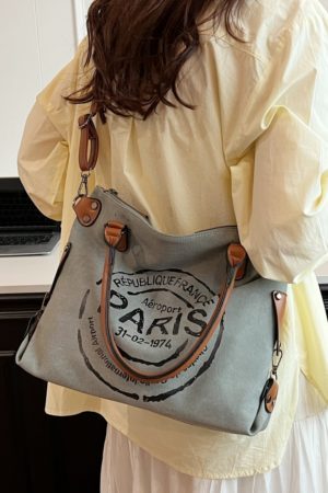 2025 Women's Single-Shoulder Canvas Tote Bag - Large Capacity Spring & Summer Fashion for Classes & Commuting