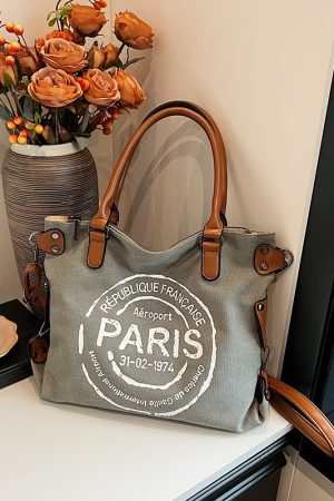 2025 Women's Single-Shoulder Canvas Tote Bag - Large Capacity Spring & Summer Fashion for Classes & Commuting