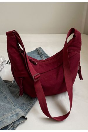 2025 Women's Summer Canvas Dumpling Bag - Versatile Large Capacity Shoulder Crossbody Bag for Students and Commuting