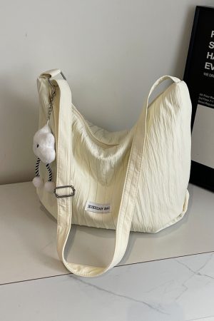 2025 Women's Summer Canvas Tote Bag - Versatile Large Capacity Shoulder Crossbody Bag in Korean Style for Students and Commuters