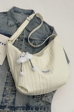 2025 Women's Summer Canvas Tote Bag - Versatile Large Capacity Shoulder Crossbody Bag in Korean Style for Students and Commuters