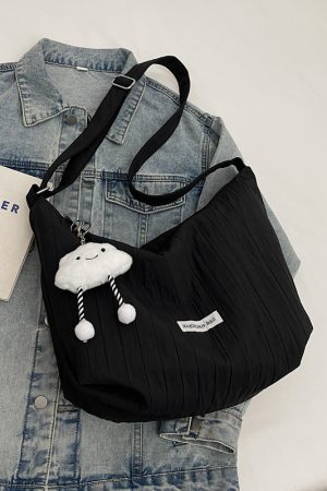 2025 Women's Summer Canvas Tote Bag - Versatile Large Capacity Shoulder Crossbody Bag in Korean Style for Students and Commuters