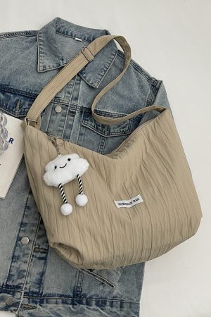 2025 Women's Summer Canvas Tote Bag - Versatile Large Capacity Shoulder Crossbody Bag in Korean Style for Students and Commuters