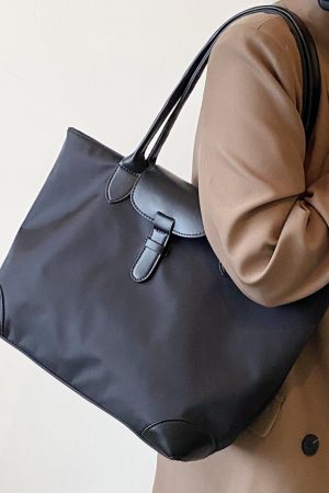 2025 Women's Summer Nylon Canvas Tote Bag - Large Capacity Shoulder Handbag for Commuting and Mommy Style