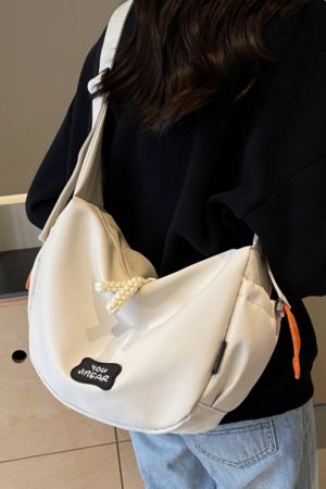 2025 Women's Summer Nylon Dumpling Bag - Large Capacity Crossbody for Students, Versatile Commuting Shoulder Bag