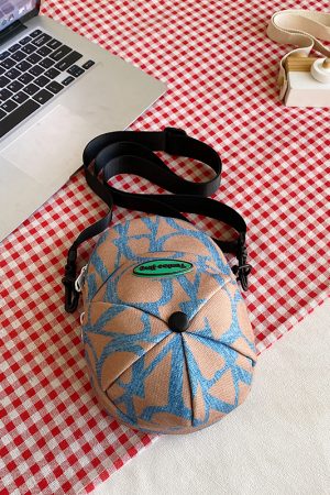 2025 Women's Summer Quirky Nylon Canvas Crossbody Hat Bag with Zipper - Small Phone Bag for Y2K Style