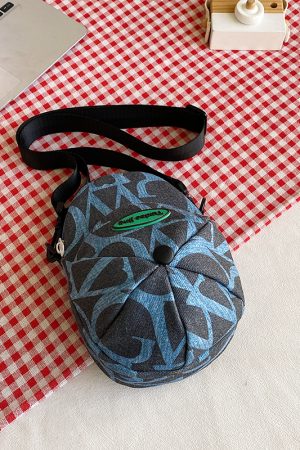 2025 Women's Summer Quirky Nylon Canvas Crossbody Hat Bag with Zipper - Small Phone Bag for Y2K Style