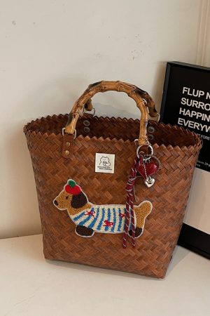 2025 Women's Summer Woven Vegetable Basket Bag - Trendy Commuter Tote, Bucket Style Straw Bag for Beach and Vacation