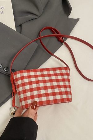 2025 Women's Summer Yellow Plaid Bucket Bag - Stylish Zipper Crossbody Phone Bag for Trendy Fashion