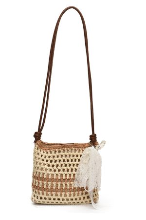 2025 Women's Woven Straw Crossbody Bag - Summer Seaside Vacation Essential, Trendy Niche Phone Bag