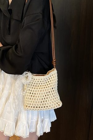 2025 Women's Woven Straw Crossbody Bag - Summer Seaside Vacation Essential, Trendy Niche Phone Bag