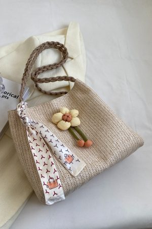 2025 Woven Bucket Bag for Women - Large Capacity Straw Tote for Classroom, Commuting, and Vacation - Stylish Shoulder Bag