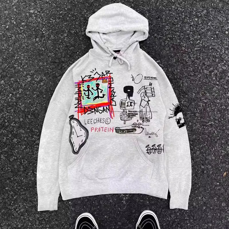 400g Heavyweight Graffiti Hoodie for Men and Women - American Retro Cartoon Line Art Unisex Fashion Sweater 400g Heavyweight Graffiti Hoodie for Men and Women - American Retro Cartoon Line Art Unisex Fashion Sweater