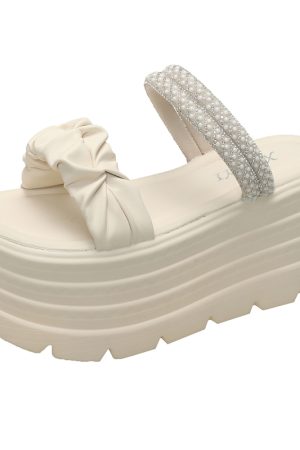 8cm Thick-Soled Womenâ€™s Sandals - Lightweight Height-Increasing Beach Shoes for Summer 2025, Perfect for Outdoor Wear and Skirts