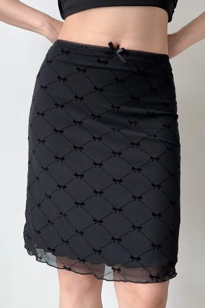 A-line Plaid Half Skirt with Bow Tie - Slim Fit Mid-Waist Bodycon Tulle Short Skirt for European and American Style Fashion