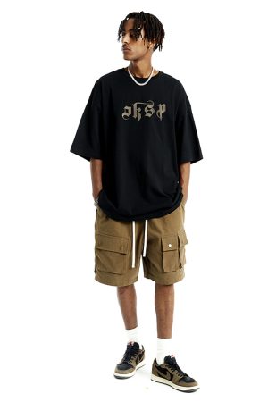 American Gothic Retro Peace Dove T-Shirt for Men - Oversized Short Sleeve High Street Fashion, Trendy Couple Tee