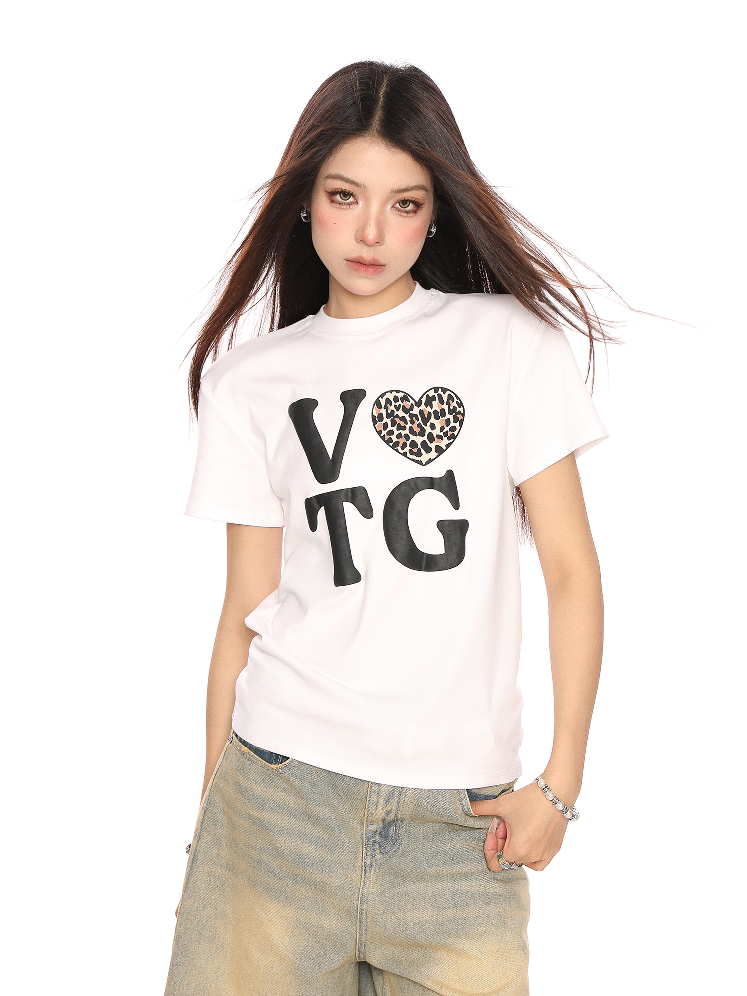 American Heart Letter Print Short Sleeve Crop Top T-Shirt for Women - Summer Casual Versatile Style American Heart Letter Print Short Sleeve Crop Top T-Shirt for Women - Summer Casual Versatile Style