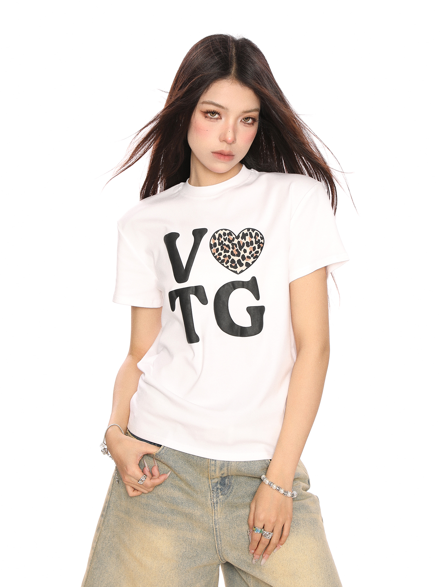 American Heart Letter Print Short Sleeve Crop Top T-Shirt for Women - Summer Casual Versatile Style American Heart Letter Print Short Sleeve Crop Top T-Shirt for Women - Summer Casual Versatile Style