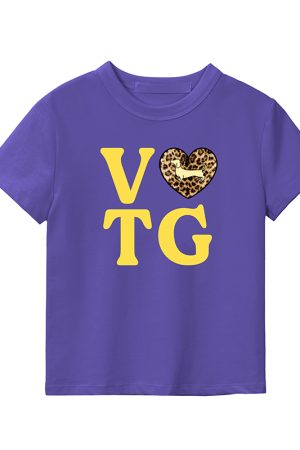 American Heart Letter Print Short Sleeve T-Shirt for Men and Women - Loose Fit Versatile Tee for Spring/Summer 2025