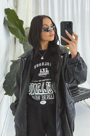 American Retro Black Letter Oversized Short Sleeve T-Shirt for Women - Summer 90s Street Style Top