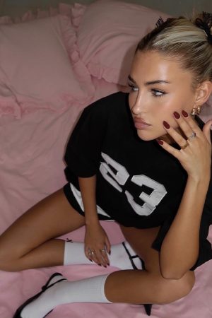 American Retro Black Short Sleeve T-Shirt for Women - Summer High Street Loose Casual Top, Trendy 90s Style