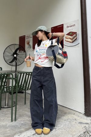 American Retro Curved Knife Pants - Loose Fit, Washed Spliced Design, Casual Long Pants for Men and Women, Y2K Style