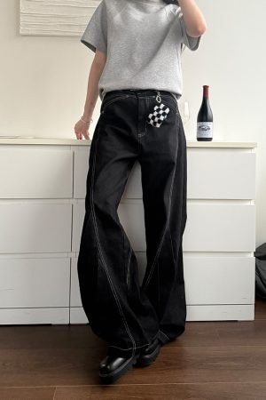 American Retro Design Curved Blade Jeans for Men and Women - Stylish Versatile Straight Loose Long Pants