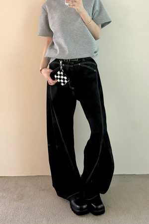 American Retro Design Curved Blade Jeans for Men and Women - Stylish Versatile Straight Loose Long Pants