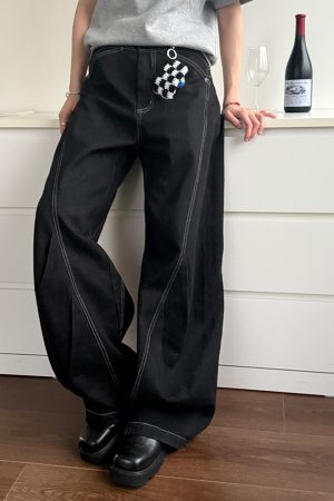 American Retro Design Curved Blade Jeans for Men and Women - Stylish Versatile Straight Loose Long Pants