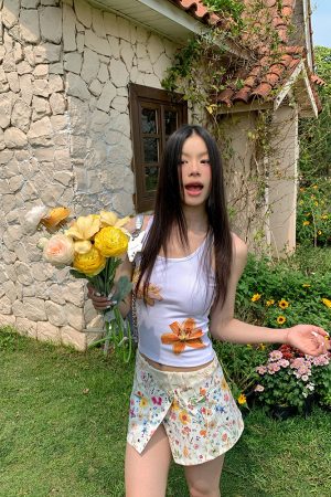 American Retro Floral Slim-Fit Mini Skirt for Women â€“ Elegant Body-Hugging Pencil Skirt in Sexy Style