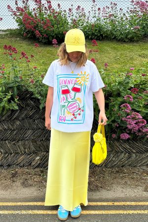 American Retro Food Painting Print Oversized Short-Sleeve T-Shirt for Women - Casual Spicy Girl Style in Pure Cotton