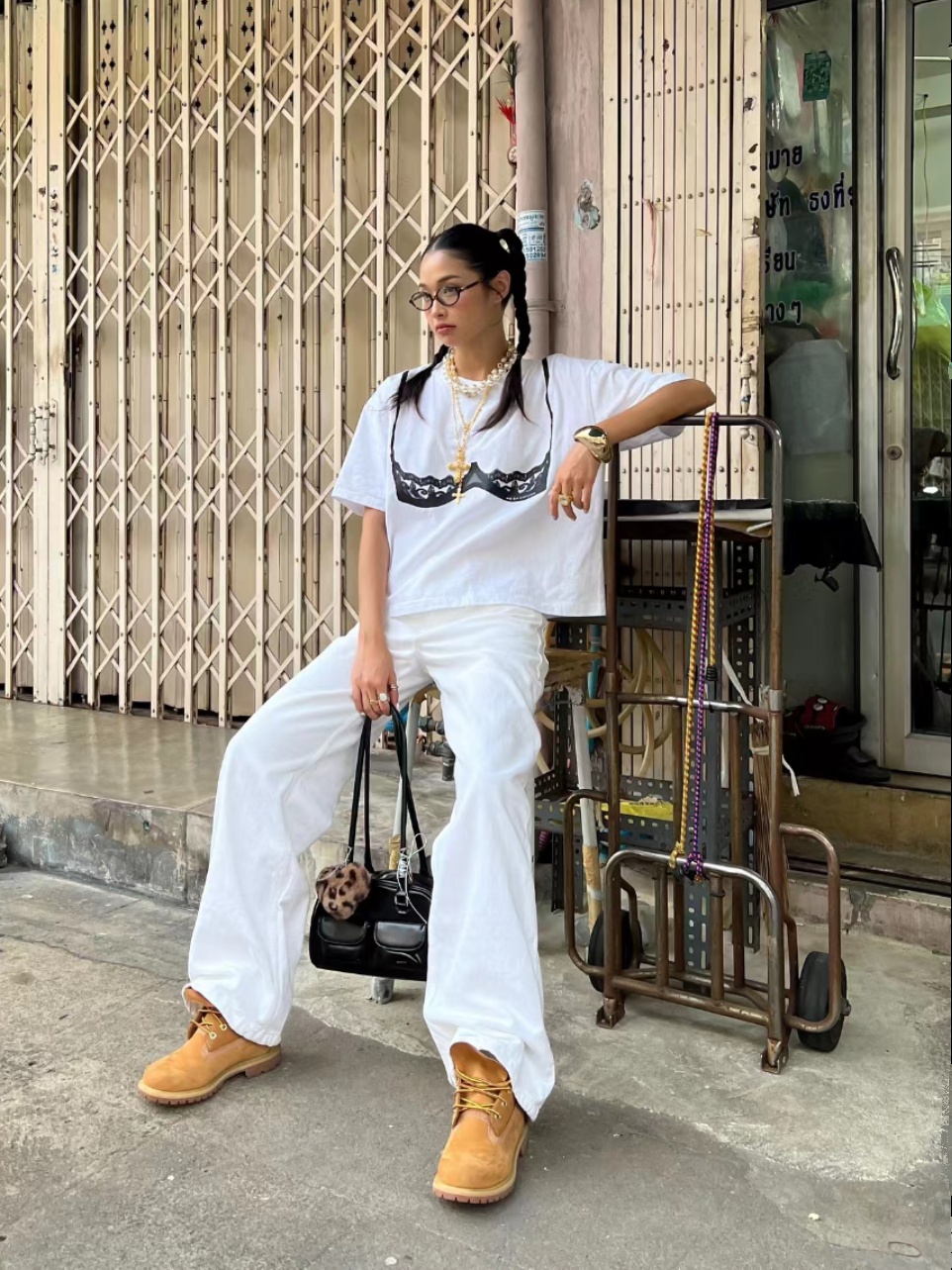 American Retro Lace Corset Short Sleeve T-Shirt for Women - Oversized Spicy Girl Top with Trendy Print American Retro Lace Corset Short Sleeve T-Shirt for Women - Oversized Spicy Girl Top with Trendy Print