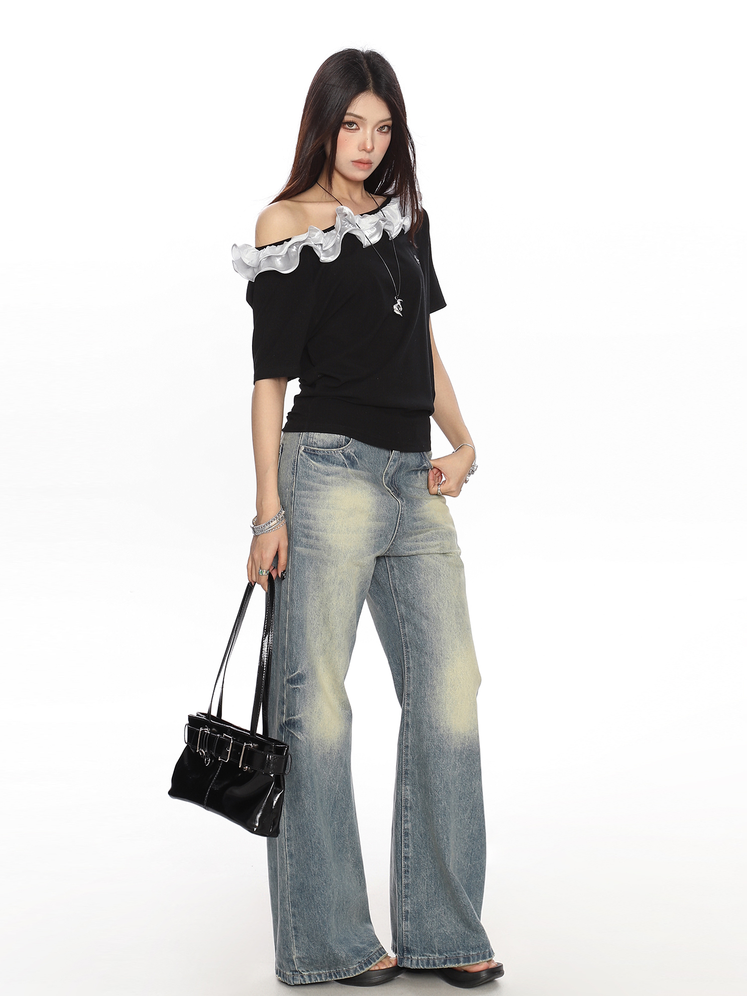 American Retro Lace Off-Shoulder One-Shoulder Short Sleeve T-Shirt for Women - Summer Spicy Girl Top, Y2K Fashion Trend American Retro Lace Off-Shoulder One-Shoulder Short Sleeve T-Shirt for Women - Summer Spicy Girl Top, Y2K Fashion Trend