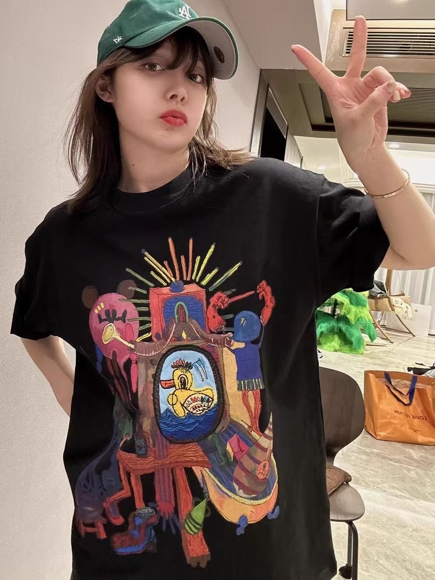 American Retro Loose-Fitting Pure Cotton Short-Sleeve T-Shirt for Women, Plus Size, Casual Versatile Style - Y2K Inspired American Retro Loose-Fitting Pure Cotton Short-Sleeve T-Shirt for Women, Plus Size, Casual Versatile Style - Y2K Inspired