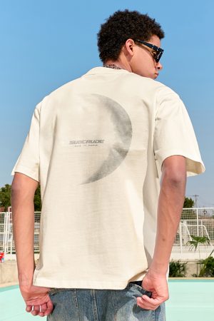 American Retro Streetwear Printed Heavy Loose Half-Sleeve T-Shirt for Men and Women - Trendy Summer 2025 Style