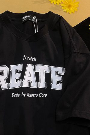 American Retro Style Letter Print Pure Cotton Short-Sleeve T-Shirt for Men and Women, Plus Size, Loose Fit Unisex Top