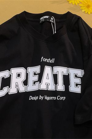 American Retro Style Letter Print Pure Cotton Short-Sleeve T-Shirt for Men and Women, Plus Size, Loose Fit Unisex Top