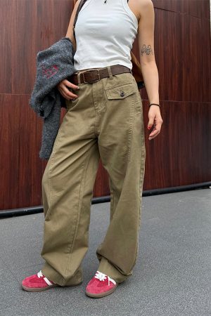 American Retro Tapered Cargo Pants for Men and Women - Loose Fit, Versatile Casual Style, Draped Long Design