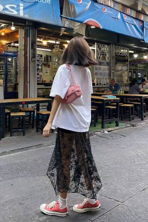 American Retro Vintage Sunrise Scenery White Short Sleeve T-Shirt for Women - Oversized Trendy Casual Top, Y2K Style