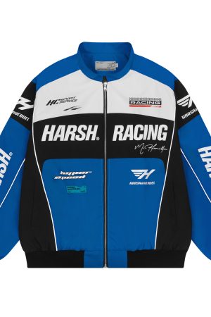 American-Style Motorcycle Racing Jacket | Harsh and Cruel Design | Unisex Biker Jacket for 90s and Y2K Inspired Fashion