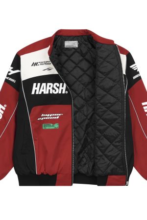 American-Style Motorcycle Racing Jacket | Harsh and Cruel Design | Unisex Biker Jacket for 90s and Y2K Inspired Fashion