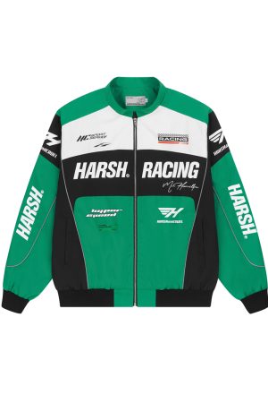 American-Style Motorcycle Racing Jacket | Harsh and Cruel Design | Unisex Biker Jacket for 90s and Y2K Inspired Fashion