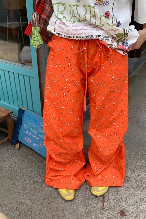 American-Style Star Print Wide-Leg Casual Trousers for Men and Women - Loose-Fitting Floor-Length Dopamine Pants