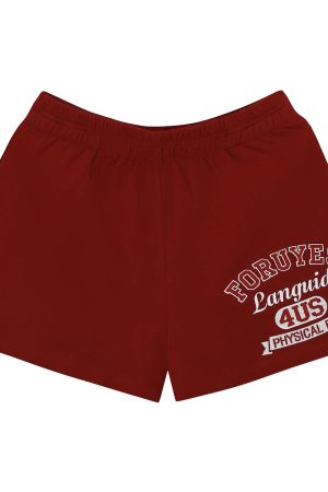 American Vintage Campus Style Slogan Logo Casual Shorts - Slim Fit Versatile Fashion for Trendy Looks