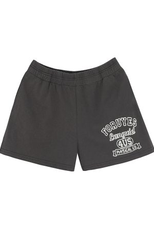 American Vintage Campus Style Slogan Logo Casual Shorts - Slim Fit Versatile Fashion for Trendy Looks