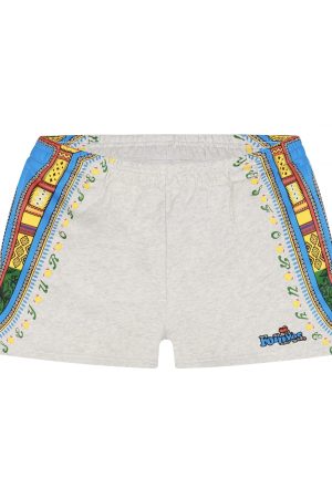 American Vintage Embroidered Ethnic Style Casual Shorts for Women - Slim Fit, Side Print, Trendy INS Look