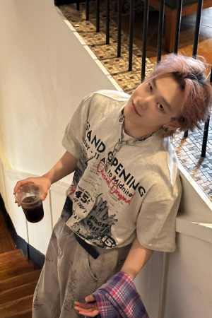 American Vintage Fun Hamburger Print Short Sleeve T-Shirt Unisex 90s Trendy Loose Fit Top