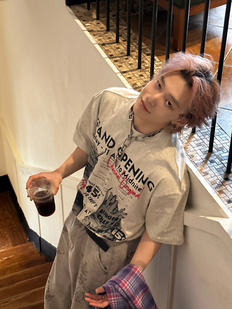 American Vintage Fun Hamburger Print Short Sleeve T-Shirt Unisex 90s Trendy Loose Fit Top American Vintage Fun Hamburger Print Short Sleeve T-Shirt Unisex 90s Trendy Loose Fit Top