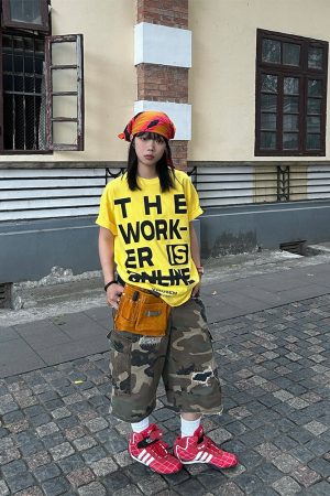 American Vintage Letter Print Short Sleeve Unisex Summer T-Shirt - Casual Loose Fit Round Neck Streetwear Style